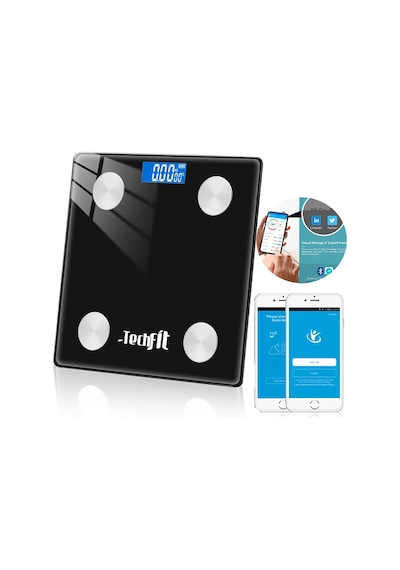 Techfit 1073 Dijital Baskül Yağ Su Kas Vücut Kitle Endeksi Ölçer Tartı