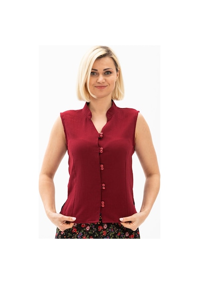 Eliş Şile Bezi Kolsuz Şile Bezi Arzu Bluz Bordo Brd Bordo