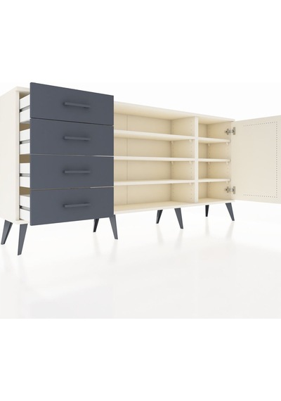 Arges Konsol 6 Raflı 4 Çekmeceli Tek Kapaklı 176x30x83 Aytaşı-aytaşı/antrasit Aytaşı/antrasit Arges Konsol 6 Raflı 4 Çekmeceli Tek Kapaklı 176x30x83 Aytaşı-aytaşı/antrasit Aytaşı/antrasit