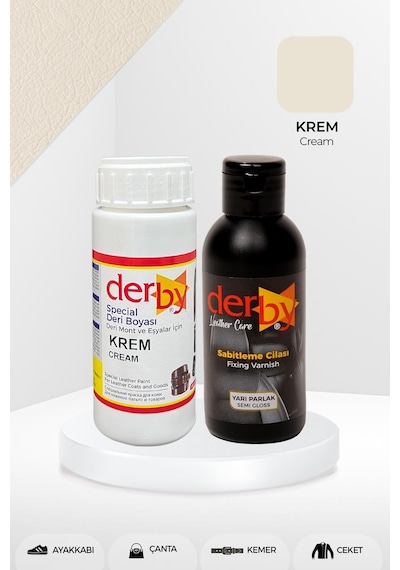 Derby Deri Mont Boyası ve Sabitleme Cilası 100 G Set