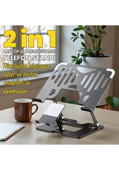 Upway Comfort Style 2 İn 1 Laptop Bilgisayar/tablet Ve Telefon Standı - Sağlam Ve Ergonomik