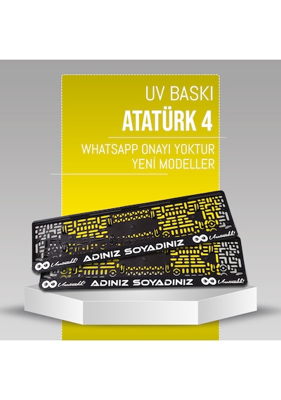 Atatürk 4 Plakalık, 2 Adet Premium Uv Baskı, Plakalıkhane