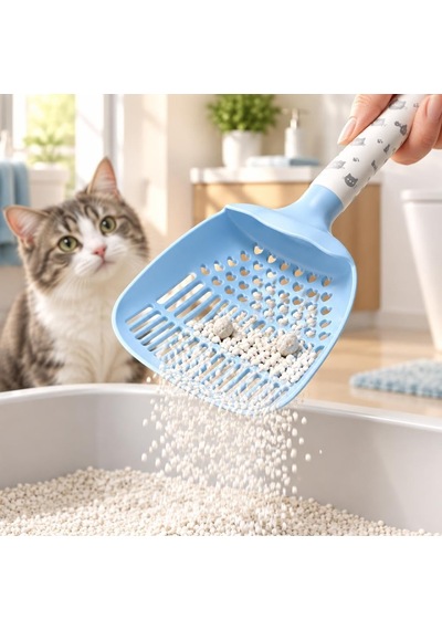 Kedi Kum Küreği Özel Çift Kademeli Elek Tasarımıyla Evinizdeki Tuvalet Temizliğini Hızlandırarak Temiz Kumların Çöpe Gitmesini Tamamen Önler Ve Size Hijyenik Bir Ortam Sağlar Mavi
