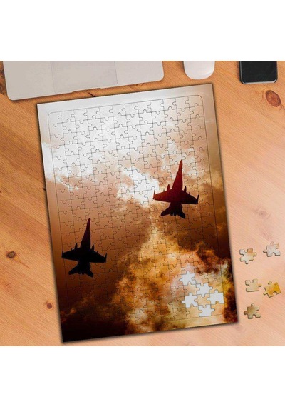 Askeri Uçaklar-gün Batımı 240 Parça Puzzle Yapboz-1136111