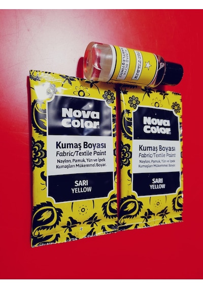 Nova Color Toz Kumaş Boyası Sarı 13 G 2 Adet Boya + 1 Sabitleyici