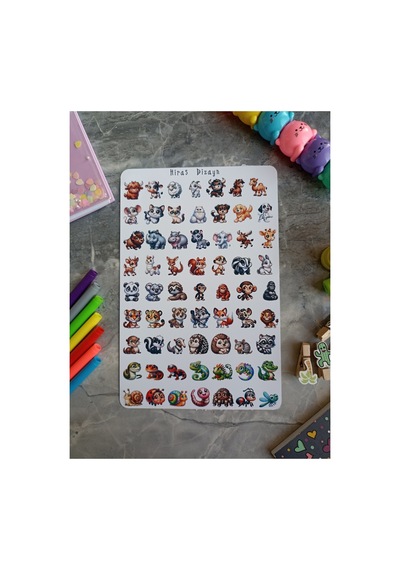 Hayvanları Öğreniyorum Sticker Seti 126 Adet 2 Sayfa 17x25 cm