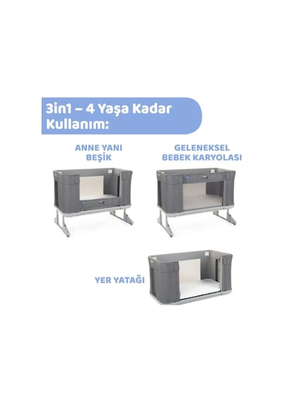 Chicco Next2me Forever Anne Yanı Beşik Gri