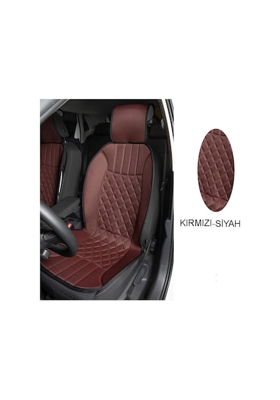 Skoda Kamiq Uyumlu Koltuk Minderi Ön 2'li Set Elegance Bordo Siyah