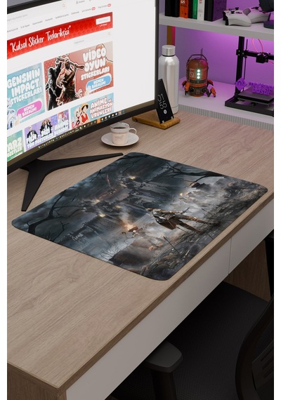 Demon's Souls Kaymaz Dikişli Kauçuk Oyuncu Mousepad V1 - 48x40 Xl Gaming Mouse Pad Fare Altlığı