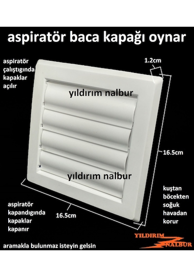 Aspiratör Baca Kapağı Oynar Kapak Aspratör Baca Kapağı