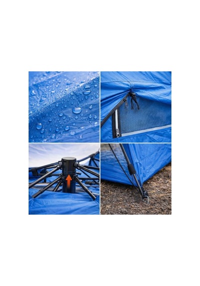 Buffer 4 Kişilik Otomatik Kamp Çadırı Çift Katmanlı, Suya Dayanıklı, Hızlı Kurulum Outdoor Aile V Yeşil