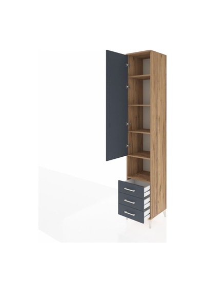 Hyperion Dolap 5 Raflı 3 Çekmeceli Tek Kapaklı 44x44x243 Çam-antrasit Atlas Çam Hyperion Dolap 5 Raflı 3 Çekmeceli Tek Kapaklı 44x44x243 Çam-antrasit Atlas Çam