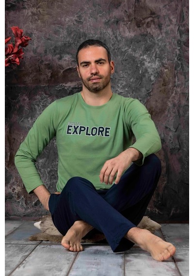 Sude Erkek Süprem Bisiklet Yaka İnce Uzun Kol Pijama Takımı P300/14 - 1 Adet 001 Sude Erkek Süprem Bisiklet Yaka İnce Uzun Kol Pijama Takımı P300/14 - 1 Adet 001