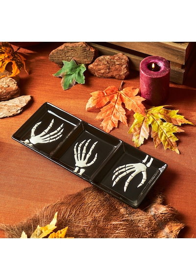 Karaca Halloween Bölmeli Sunum Tabağı 31 Cm Siyah