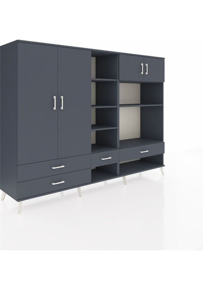 Hyperion Dolap 12 Raflı 4 Çekmeceli 4 Kapaklı 220x44x163 Antrasit Antrasit-antrasit Hyperion Dolap 12 Raflı 4 Çekmeceli 4 Kapaklı 220x44x163 Antrasit Antrasit-antrasit
