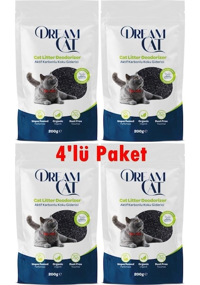 Dream Cat Kedi Kumu Koku Giderici Aktif Karbonlu 4x200 Gr