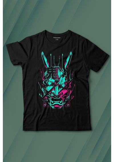 Kendim Seçtim Mask Hannya Demon Japonca Japanese Maske Oni Baskılı Tişört Çocuk T-shirt 001
