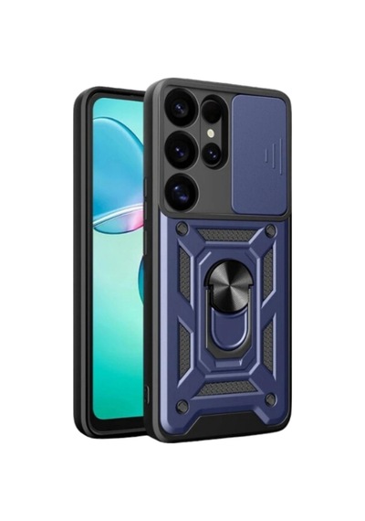 Samsung Galaxy Uyumlu, S26 Ultra Pars Lens Yüzüklü Silikon - Lacivert