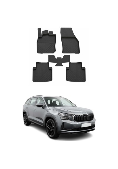 Skoda Kodiaq 2 2024-2026 Uyumlu 4d Havuzlu Paspas Kauçuk Siyah 5 Parça