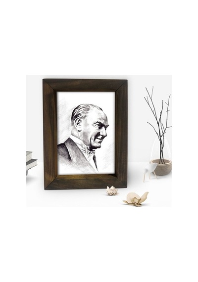 Bk Gift Atatürk Tasarımlı Dekoratif Doğal Masif Ahşap Çerçeve 15X (500609836)