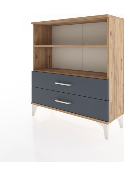 Arges Şifonyer 2 Raflı 2 Çekmeceli 88x30x96 Çam-antrasit Atlas Çam
