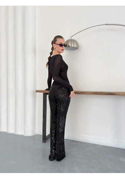 Verymoda Pullu Pantolon D2936 Siyah