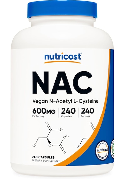 Nutricost N-acetyl L-cysteine N.a.c 600mg 240 Vegetarian Caps Aromasız