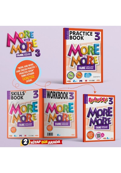 3 More & More Practice Book + Workbook & Skills Book + Readers 3'lü Set Maarif