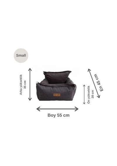 Köpek Oto Koltuğu- Seyahat Koltuğu-ayarlanabilir Çift Kordon-kedi Yatağı-taşınabilir Gri Kazayağı Small