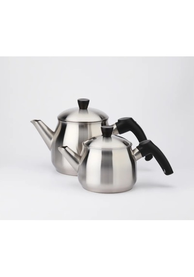 Akıllıelma-royal Song Elit Çaydanlık Takımı R217 Çelik Mini Boy Siyah Bakalit Kulp 2173 Inox