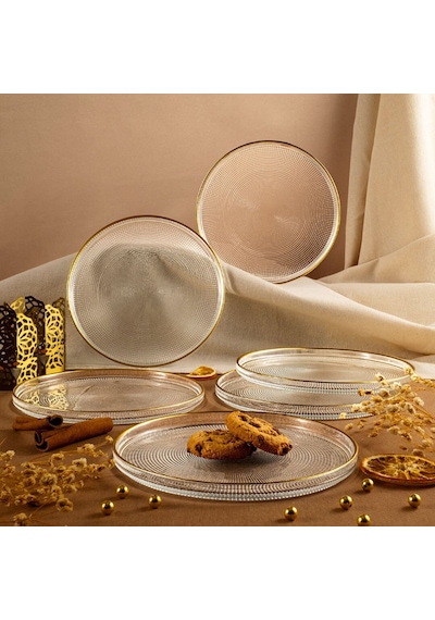 Fecra Loren 6 Parça Servis Seti 21 Cm Gold Fileli