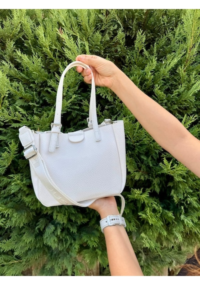 Just Polo Günlük Kombinlere Uygun Kadın Orta Boy Ayarlanabilir Askılı Şık El & Omuz Çantası Shoulder Bag Beyaz