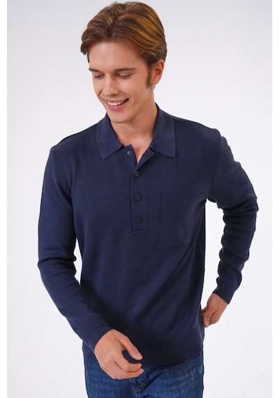 Back And Bond Lacivert Regular Fit Polo Yaka Cepli Triko-lacivert Lacivert