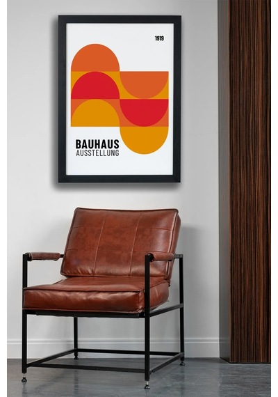 Bauhaus Ausstellung 1919 V3 Siyah Çerçeveli Tablo Poster