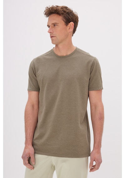 AC&Co / Altınyıldız Classics  Erkek Hakı Slim Fit Dar Kesim Pamuklu Bisiklet Yaka Tişört Haki
