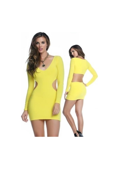 Mini Elbise - Qhdh-866018 Çok Renkli