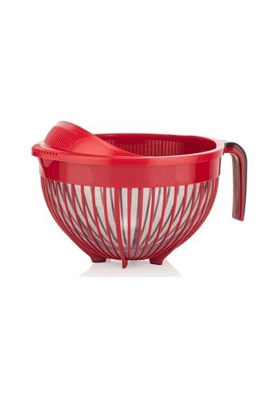 Qlüx İdeas Qmix Pirinç Süzgeci Kırmızı 3000ml 22cm Çok Renkli