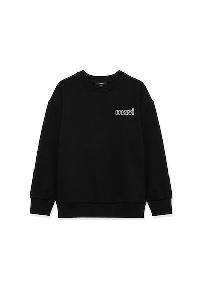 Mavi - Mavi Logo Baskılı Siyah Sweatshirt 6s10034-900