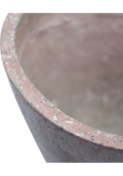 Aspen Ahşap Ayaklı Beton Saksı Pembe Gri