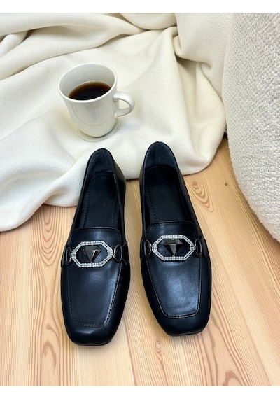 Aska Shoes Günlük Tokalı Babet 2025aska007 Siyah