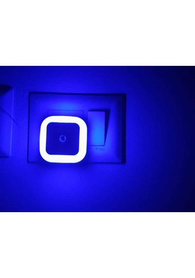 Fotoselli Led Gece Lambası, Mavi Renk Sensörlü Gece Lambası, 1 Watt Mavi Renk Led Gece Lambası Mavi
