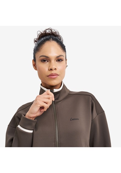 Lescon Haki Kadın Fermuarlı Sweatshirt 26n-2126