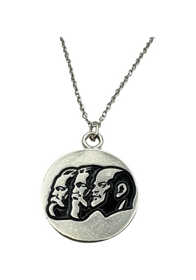 Marx, Engels, Lenin Figürlü Unisex Kolye Felsefe, Devrim Ve Bilgelik Simges Çok renkli