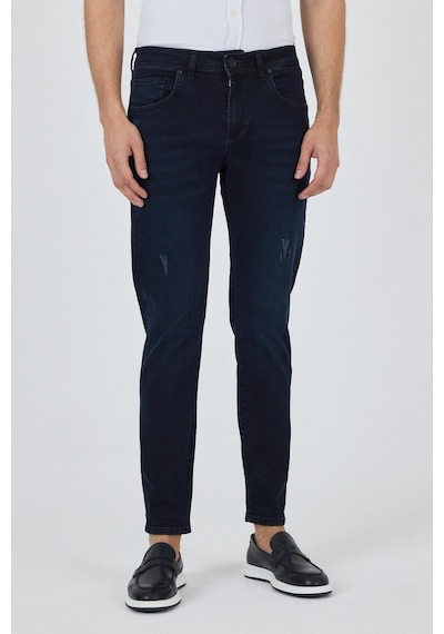 İmza Koyu Lacivert Gabardin 5 Cep Düz Paça Casual Slim Fit Pamuklu Denim Pantolon 1023250150 Koyu Lacivert