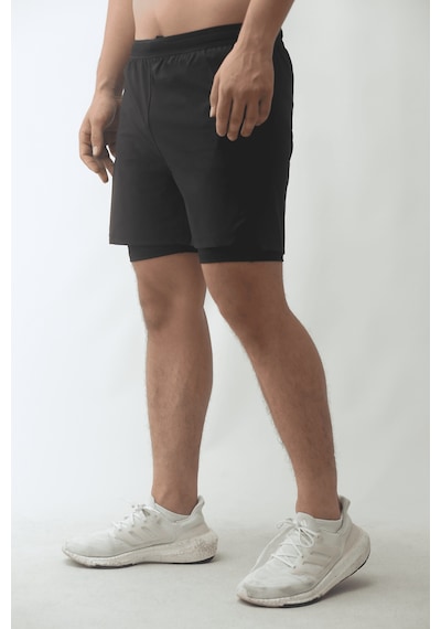 Nature The Brand Unisex Gym Ve Fitness Astarlı Taytlı Şort / Gizli Cep Detaylı Antrasit