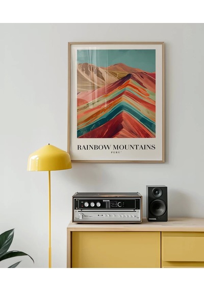 Çerçevesiz Poster Rainbow Mountains Peru