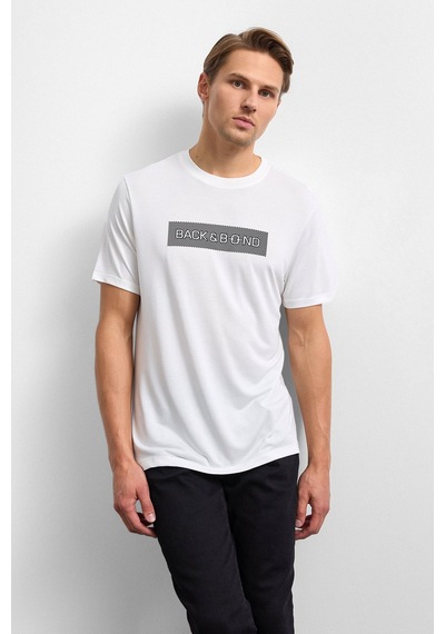 Backandbond Ekru Regular Fit Bisiklet Yaka Tişört