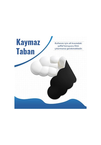 Klasse Cloud Klavye Bilek Desteği, Bulut Ergopad, Kaymaz Tabanlı, Nefes Alan Kumaş, Hassasiyet Önleyici Klavye Dest