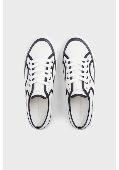 Tommy Hilfiger Platform Kanvas Sneaker Ayakkabı Kadın Ayakkabı Fw0fw09394 0g7 Ekru