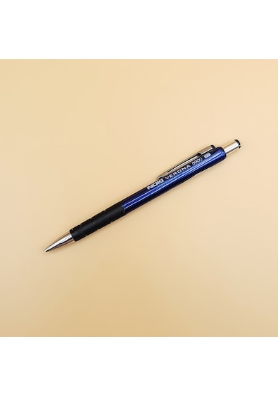 Noki Verona 8900 0.7 Mm Uçlu Kalem Kauçuk Tutuşlu Metal Klipsli Koyu Mavi